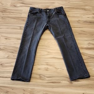 Levi's 501 Black Denim Button Fly Jeans waist 40 length 32